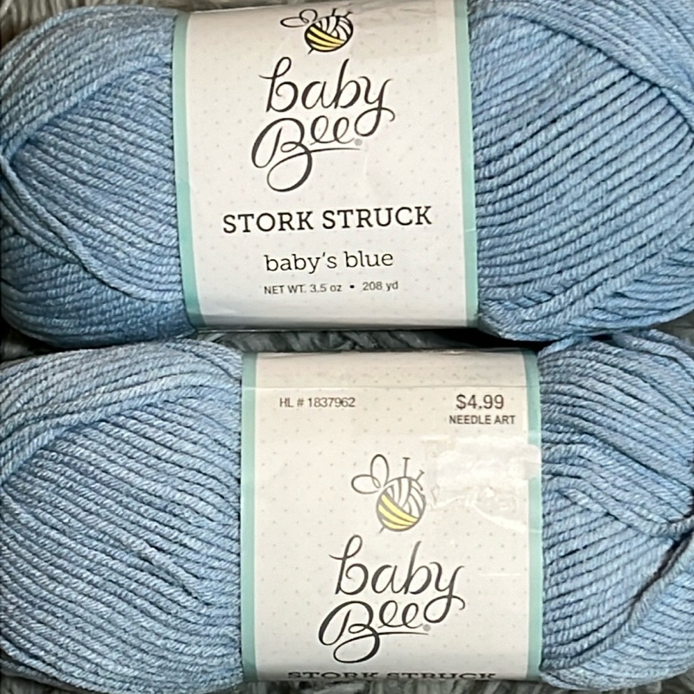 Stork Struck Yarn in color Baby’s Blue, Acrylic Blend, Extremely Soft!